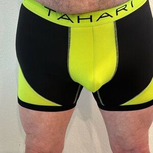 Tahari Men's Neon Yellow and Black Boxer Briefs